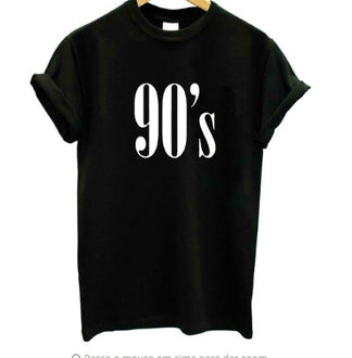 90's T-shirts for men and women, European and American English alphanumeric street versatile short sleeve popular