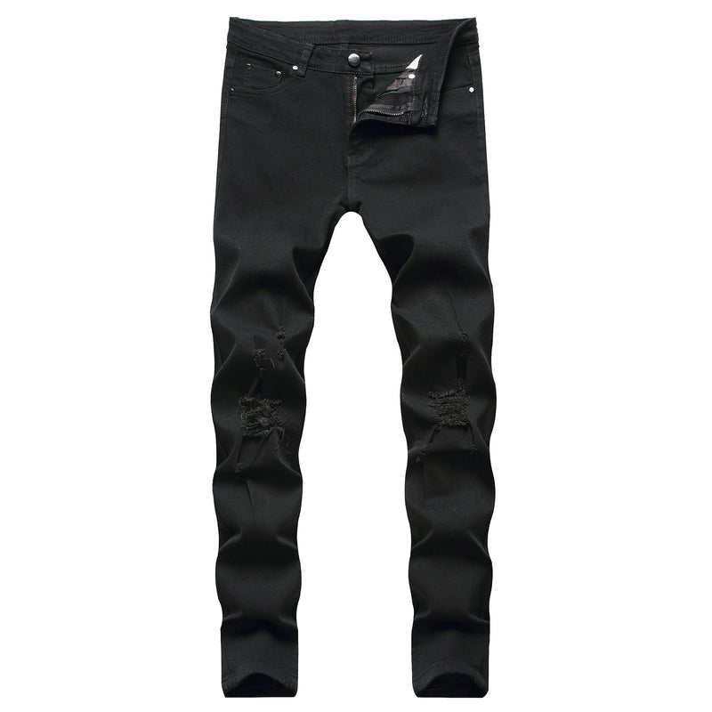 High Elastic Ripped Slim Jeans