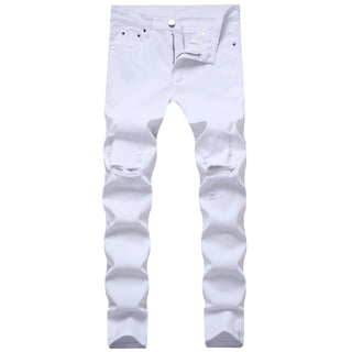 High Elastic Ripped Slim Jeans