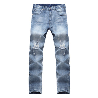 High Elastic Ripped Slim Jeans