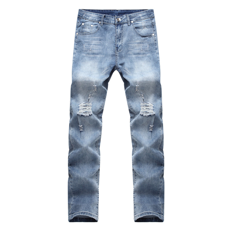 High Elastic Ripped Slim Jeans