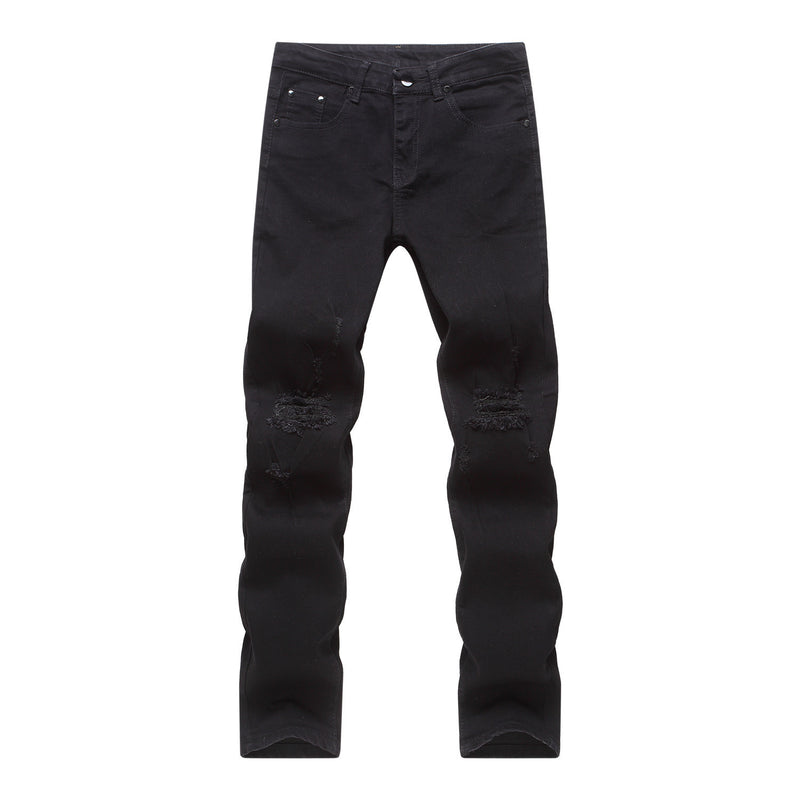 High Elastic Ripped Slim Jeans