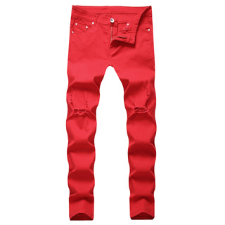 High Elastic Ripped Slim Jeans