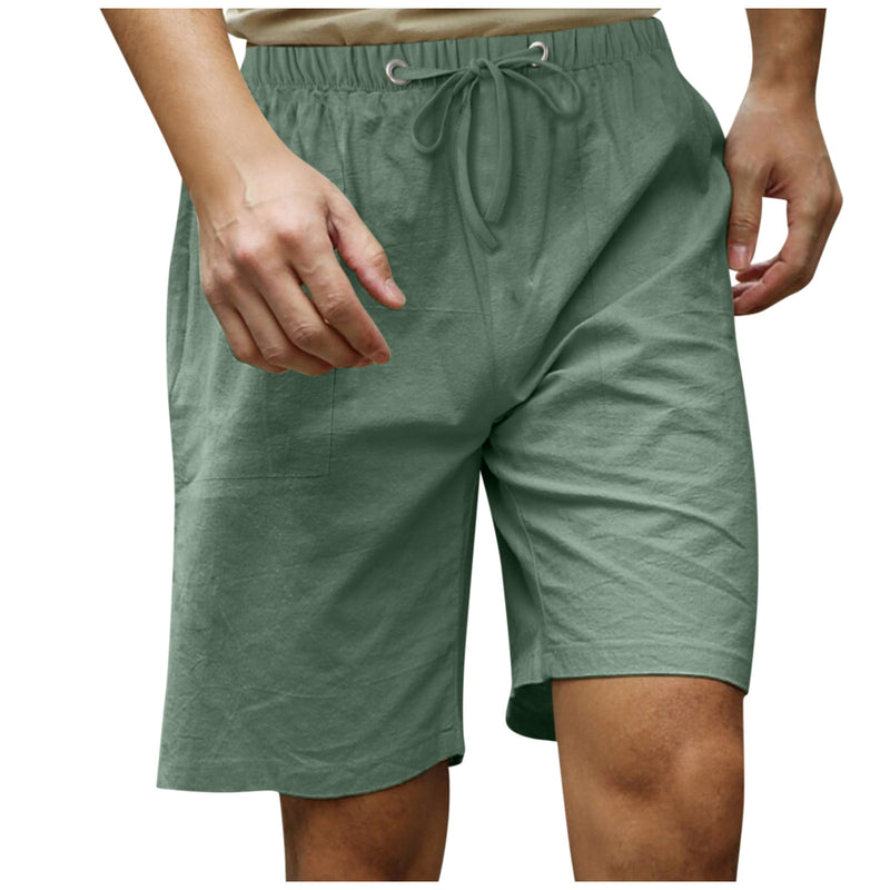 Men's Cotton And Linen Beach Casual Shorts