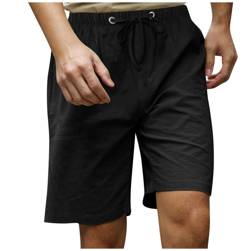 Men's Cotton And Linen Beach Casual Shorts