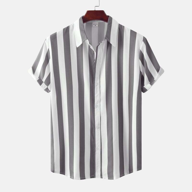 Men's 3D Printed Short Sleeve Turn Loose Shirt