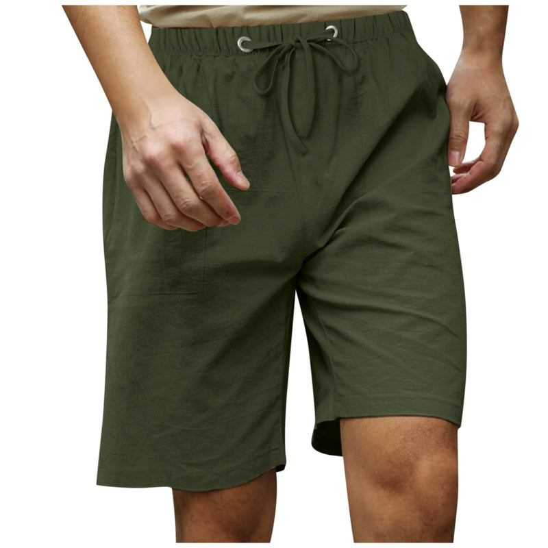 Men's Cotton And Linen Beach Casual Shorts