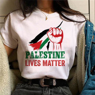 Palestine T-shirts Women Comic Japanese Tshirt Female Funny