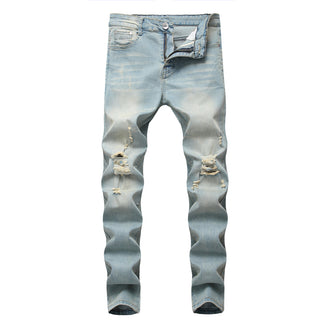 High Elastic Ripped Slim Jeans