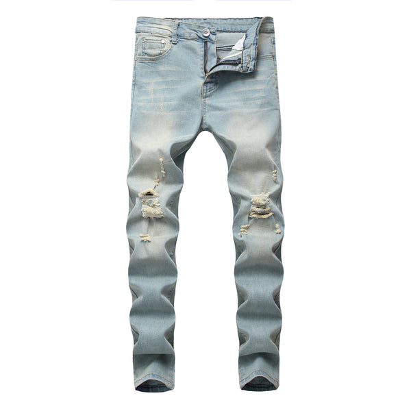 High Elastic Ripped Slim Jeans