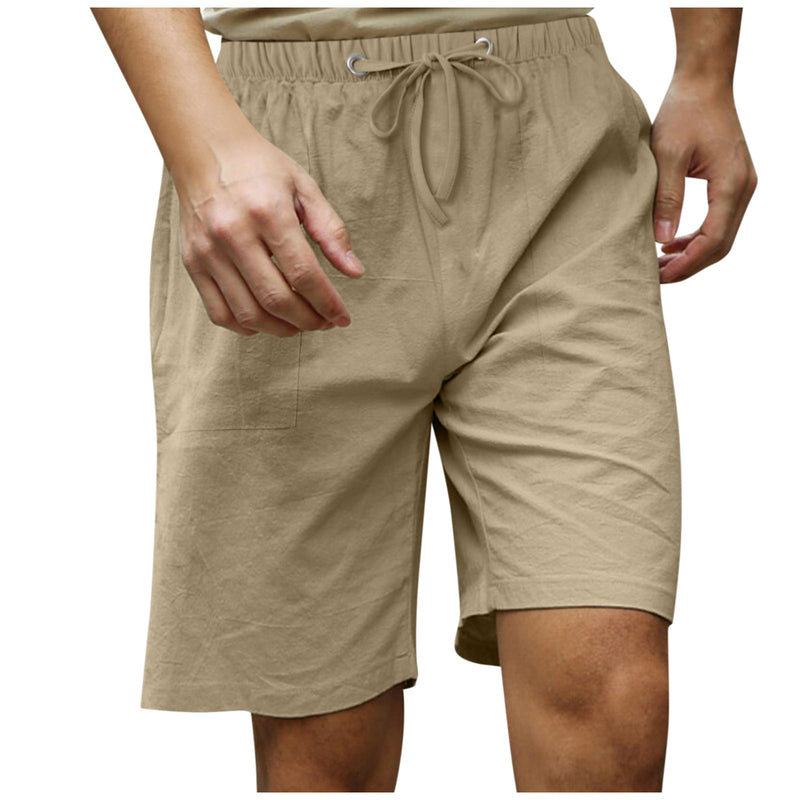 Men's Cotton And Linen Beach Casual Shorts