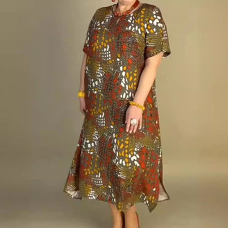 Plus Size Women's Printed Dress
