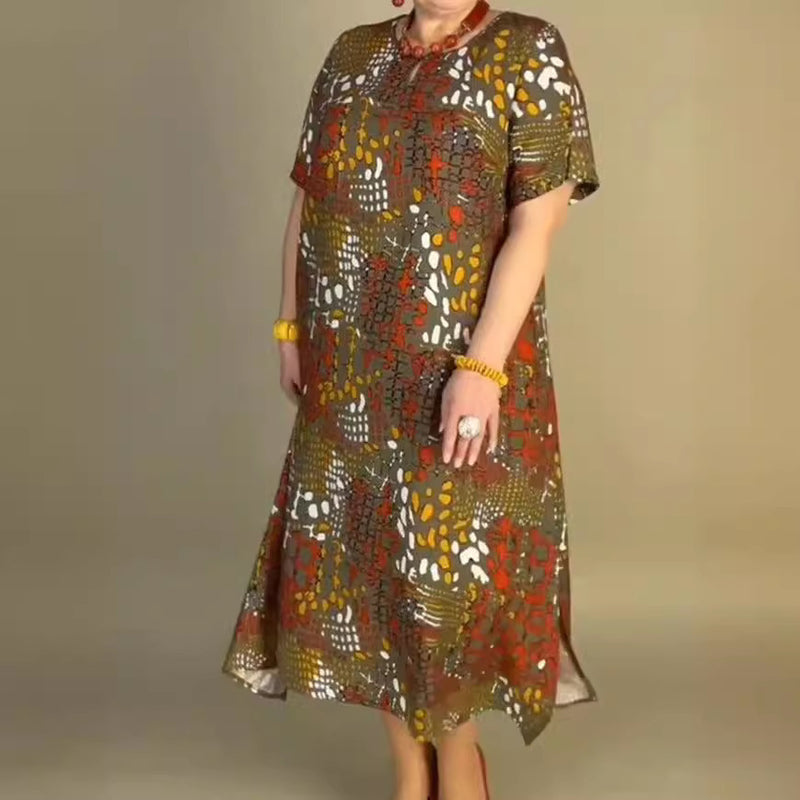 Plus Size Women's Printed Dress