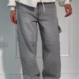Women's Leisure Rhinestone Loose Harem Jeans