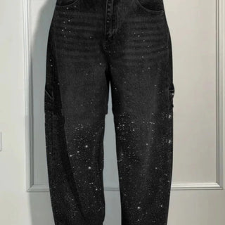 Women's Leisure Rhinestone Loose Harem Jeans