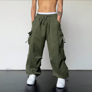 Multi-pocket Adjustable Drawstring Casual Loose Trousers Men And Women