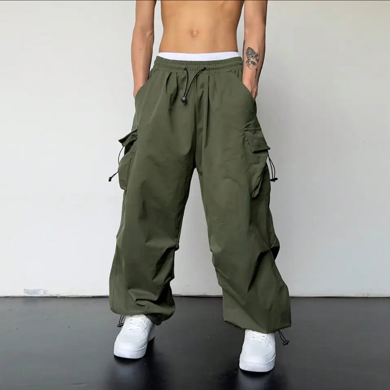 Multi-pocket Adjustable Drawstring Casual Loose Trousers Men And Women