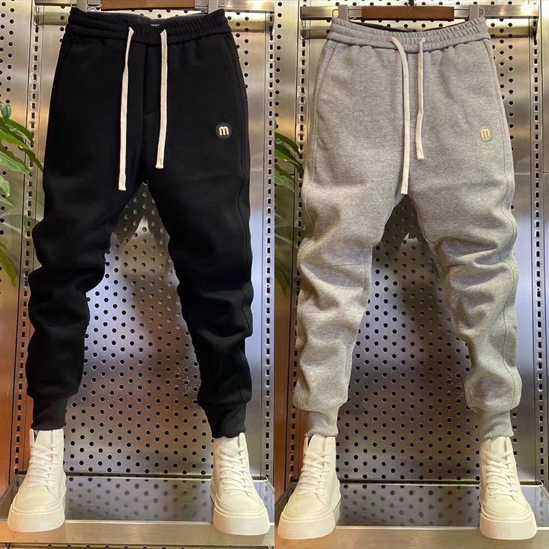 Couple Sports Pants Boys Corduroy Ankle-tied