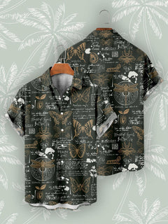 Casual 3D Digital Print Vintage Beach Shirt Men