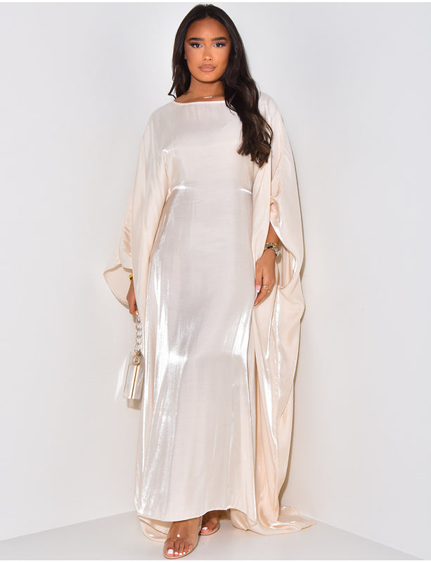 Satin Casual Large Swing Batwing Sleeve Women's Dress