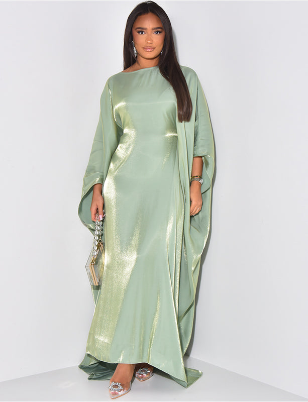 Satin Casual Large Swing Batwing Sleeve Women's Dress