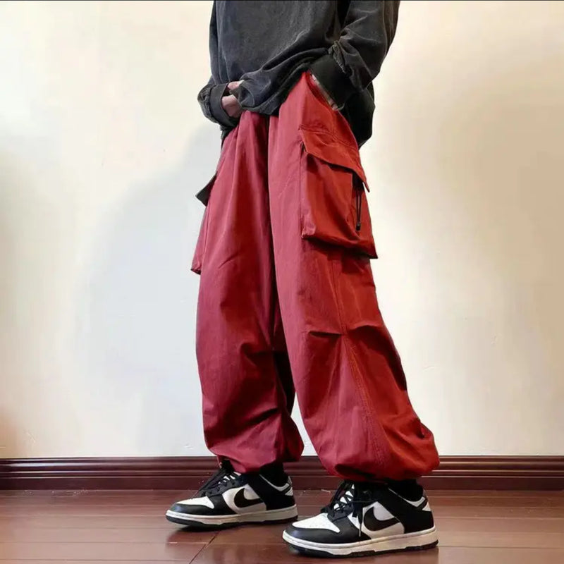 Multi-pocket Adjustable Drawstring Casual Loose Trousers Men And Women