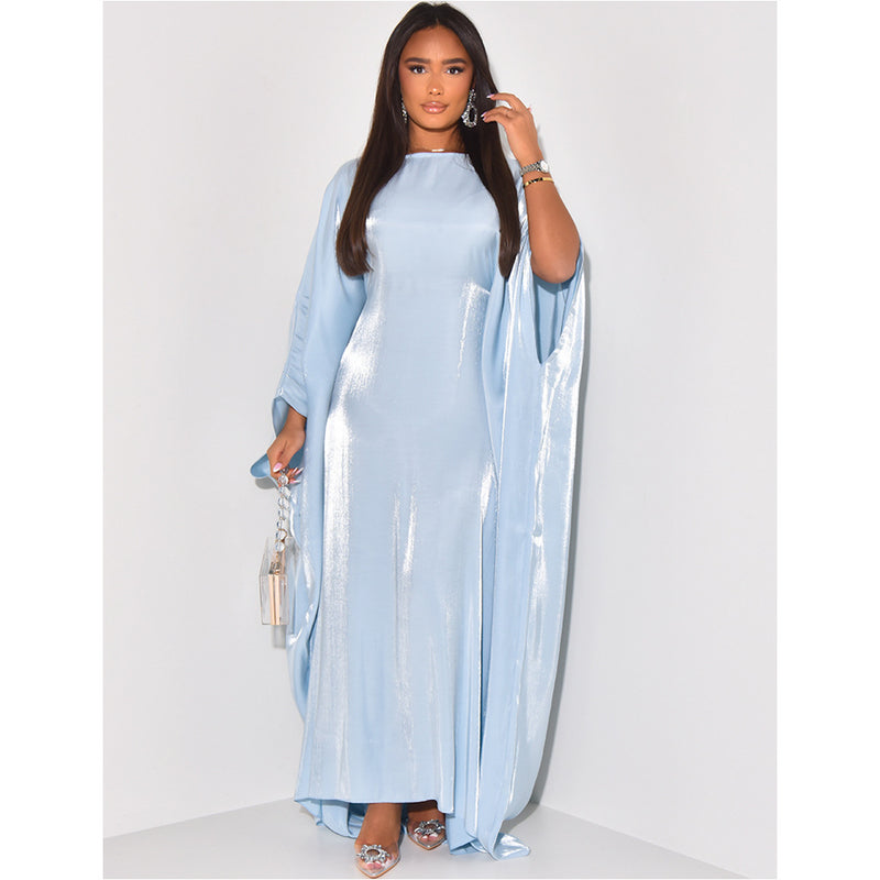 Satin Casual Large Swing Batwing Sleeve Women's Dress