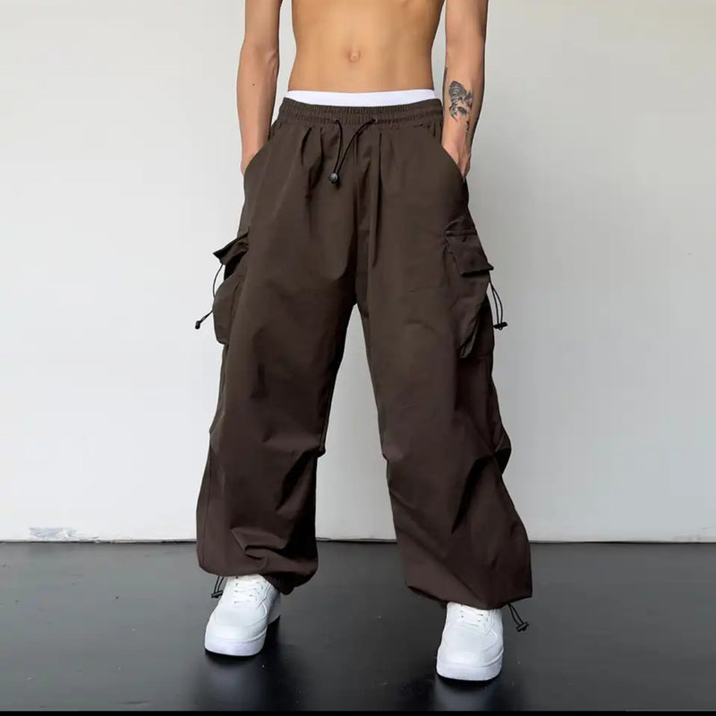 Multi-pocket Adjustable Drawstring Casual Loose Trousers Men And Women