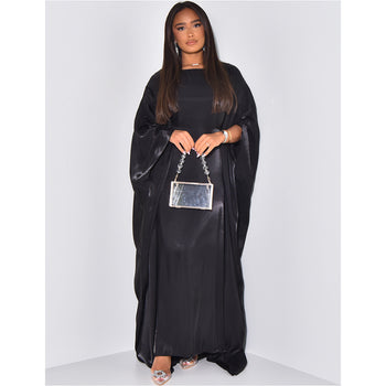 Satin Casual Large Swing Batwing Sleeve Women's Dress