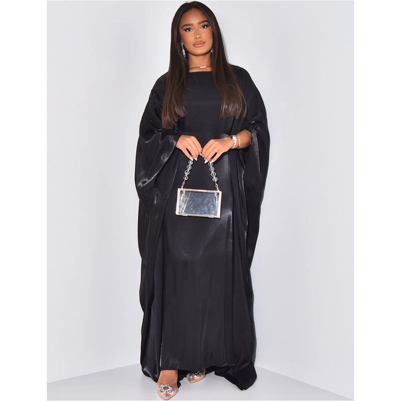 Satin Casual Large Swing Batwing Sleeve Women's Dress