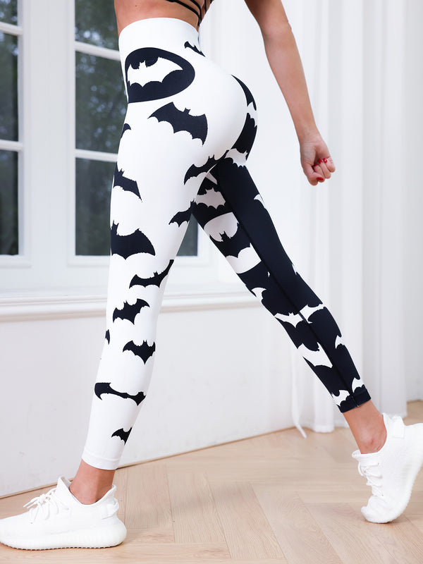 Popular Yoga Pants Women's Gradient Contrast Printing Seamless High Waist