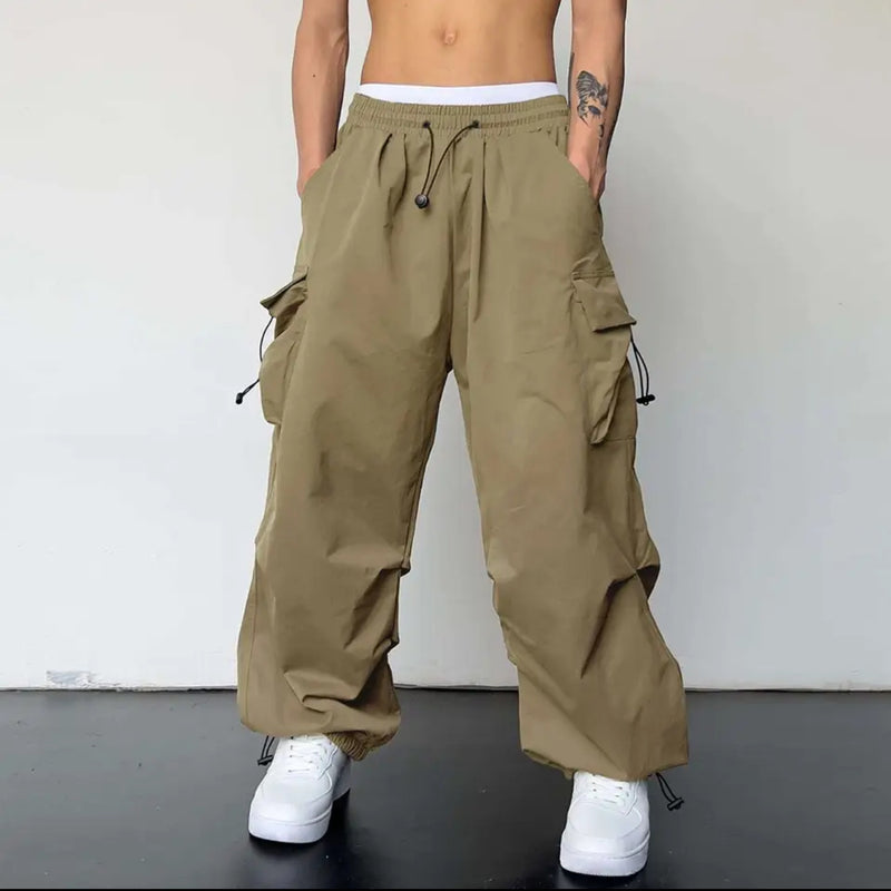 Multi-pocket Adjustable Drawstring Casual Loose Trousers Men And Women