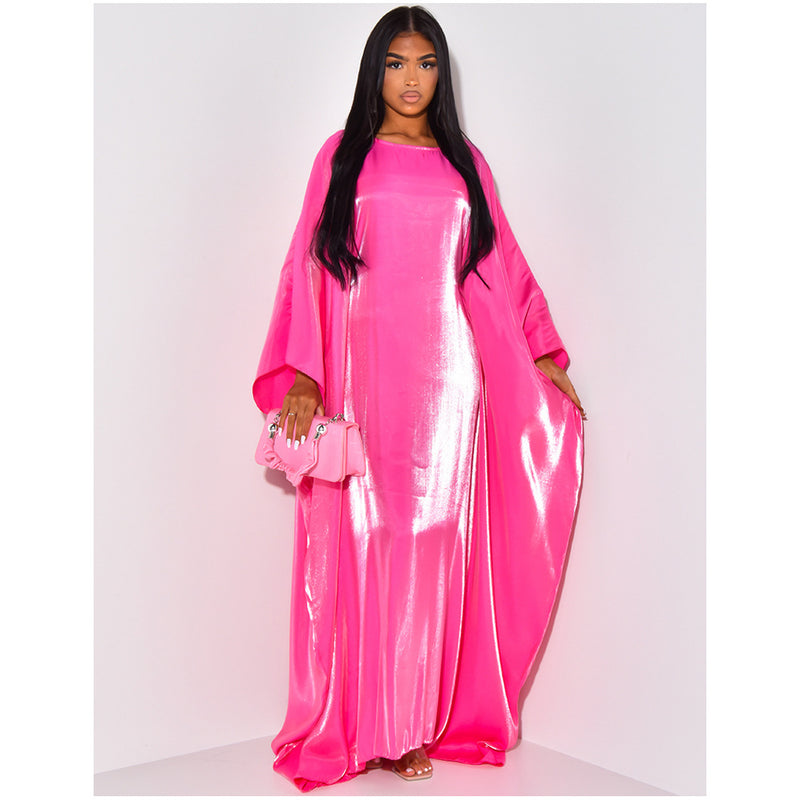 Satin Casual Large Swing Batwing Sleeve Women's Dress