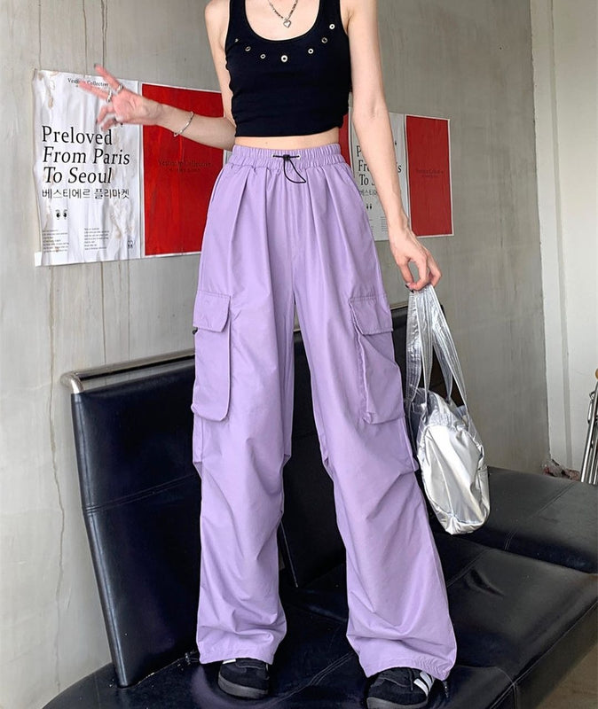 Multi-pocket Adjustable Drawstring Casual Loose Trousers Men And Women