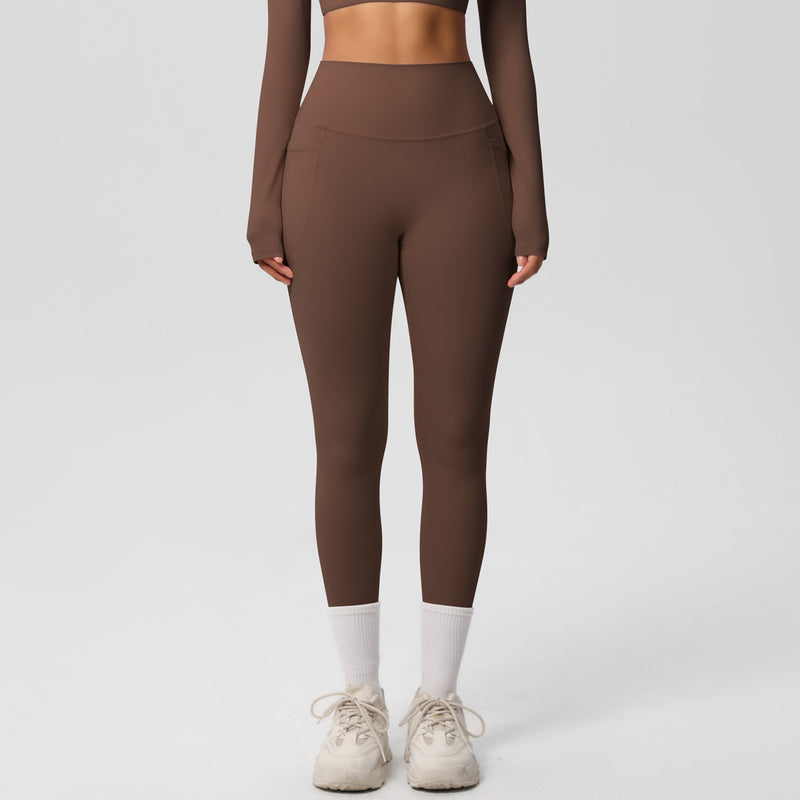 Solid Color Double-sided Brushed Tight Breathable Yoga Pants