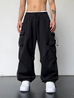 Multi-pocket Adjustable Drawstring Casual Loose Trousers Men And Women