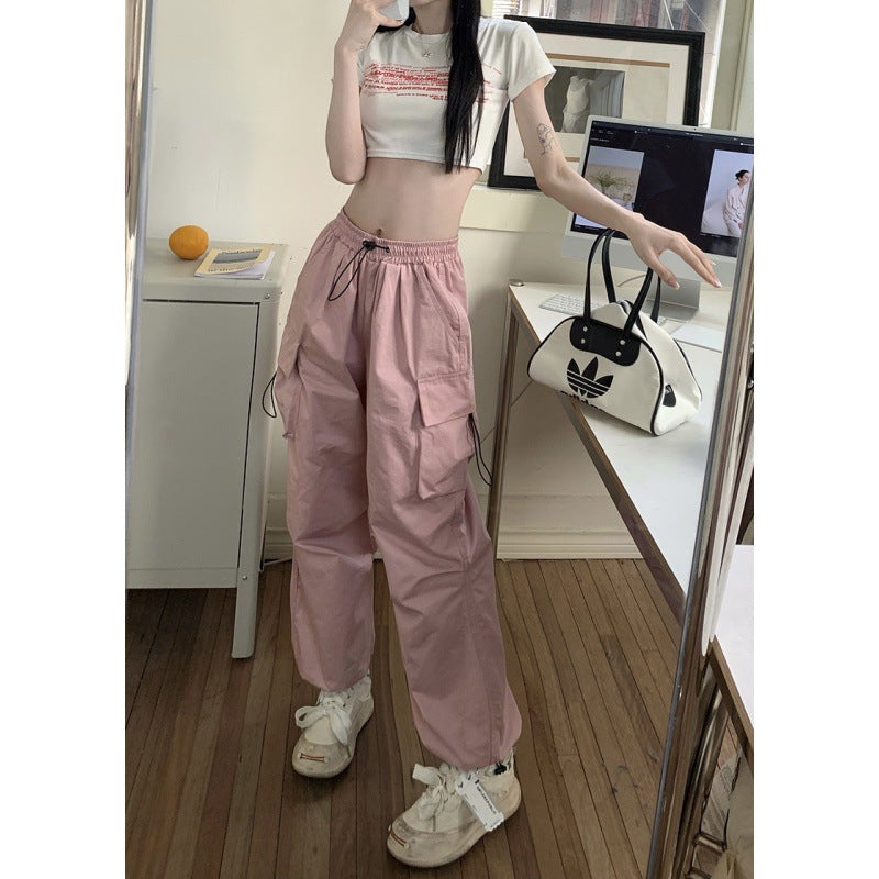 Multi-pocket Adjustable Drawstring Casual Loose Trousers Men And Women