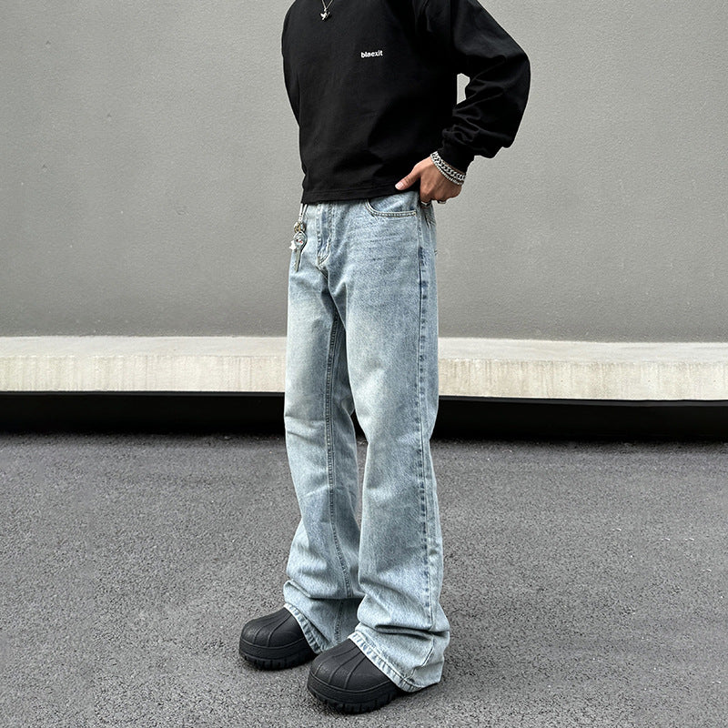 Retro Distressed Flattering Black Machete Skinny Jeans For Men