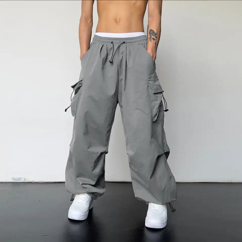 Multi-pocket Adjustable Drawstring Casual Loose Trousers Men And Women