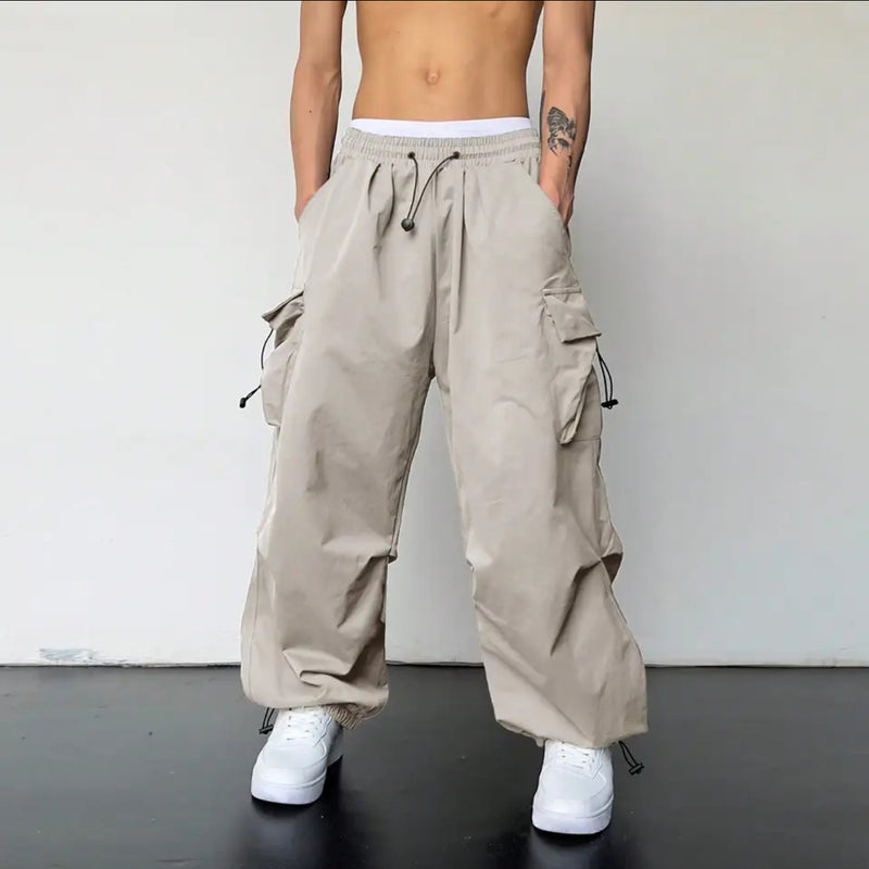 Multi-pocket Adjustable Drawstring Casual Loose Trousers Men And Women