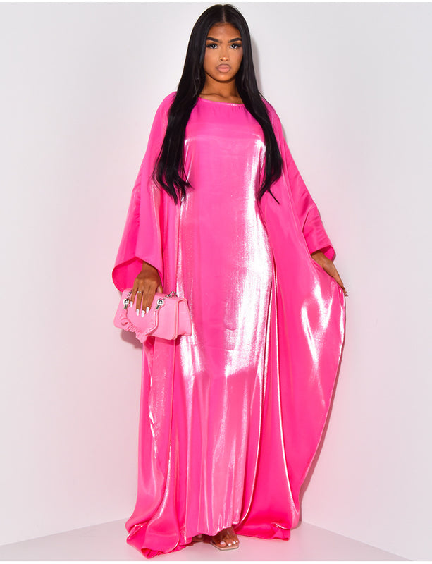 Satin Casual Large Swing Batwing Sleeve Women's Dress
