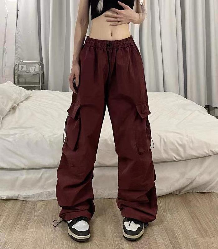 Multi-pocket Adjustable Drawstring Casual Loose Trousers Men And Women