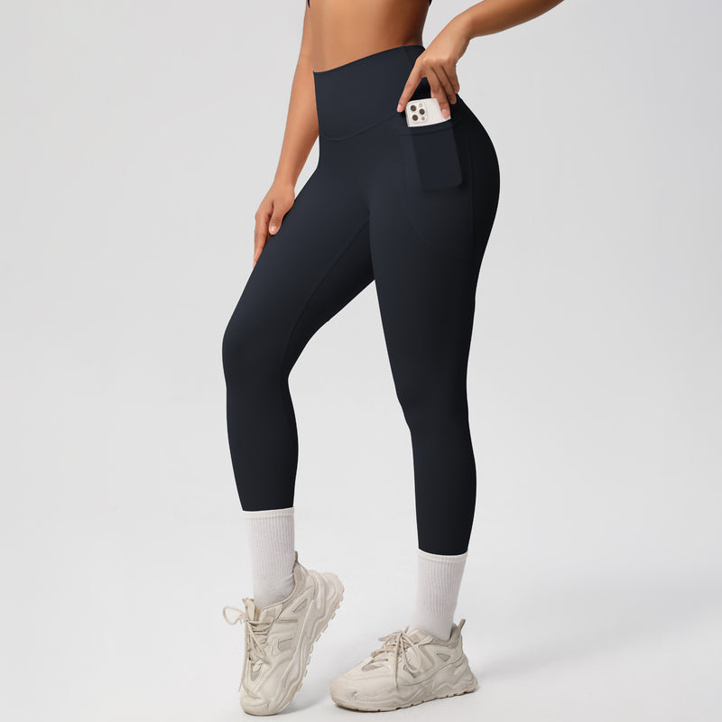Solid Color Double-sided Brushed Tight Breathable Yoga Pants