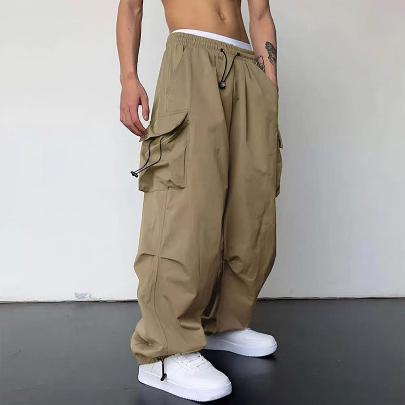 Multi-pocket Adjustable Drawstring Casual Loose Trousers Men And Women