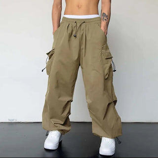 Multi-pocket Adjustable Drawstring Casual Loose Trousers Men And Women