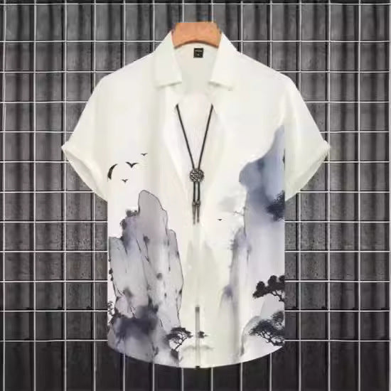 Plus Size Casual 3D Digital Printing Short Sleeve