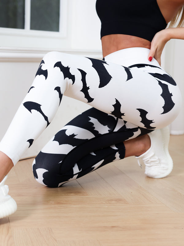 Popular Yoga Pants Women's Gradient Contrast Printing Seamless High Waist