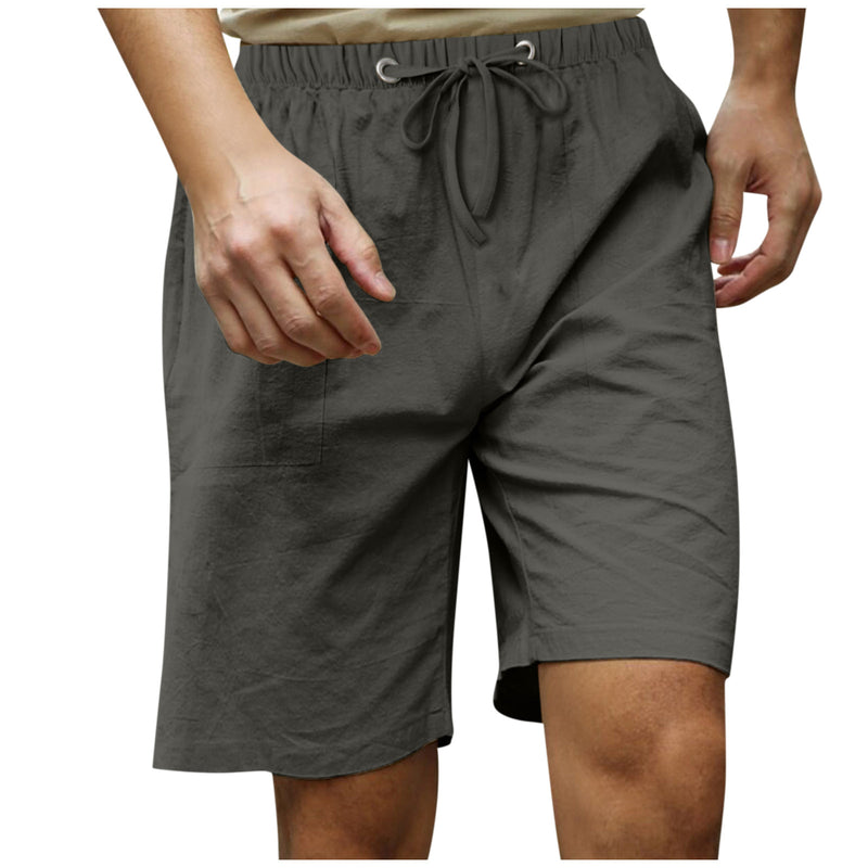 Men's Cotton And Linen Beach Casual Shorts