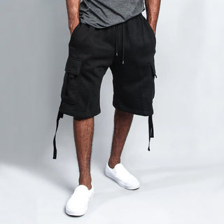 Men's Casual Five-point Overalls Multi-pocket Loose Straight Shorts