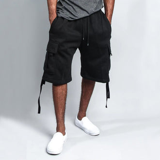 Men's Casual Five-point Overalls Multi-pocket Loose Straight Shorts